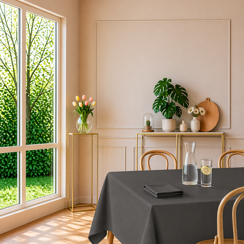 tissco nappe sur-mesure serviette de table set de table made In France qualité professionnelle gamme brugges coloris anthracite 91