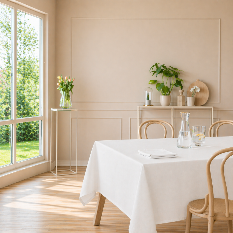 tissco nappe sur-mesure serviette de table set de table made In France qualité professionnelle gamme brugges coloris blanc 01