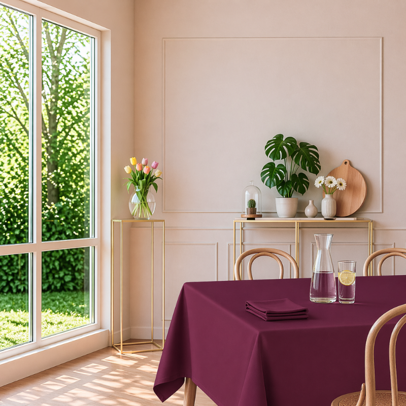 tissco nappe sur-mesure serviette de table set de table made In France qualité professionnelle gamme brugges coloris bourgogne 32