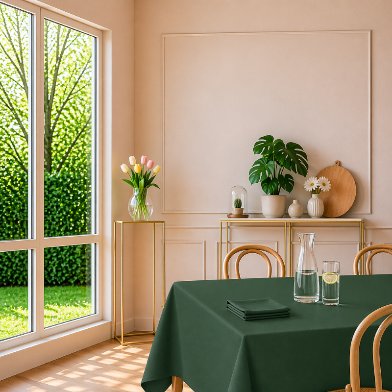 tissco nappe sur-mesure serviette de table set de table made In France qualité professionnelle gamme brugges coloris bouteille 61