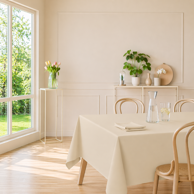 tissco nappe sur-mesure serviette de table set de table made In France qualité professionnelle gamme brugges coloris ivoire 56