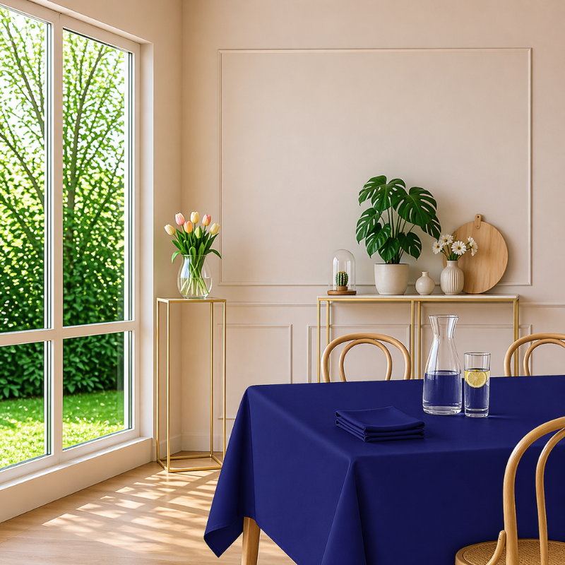 tissco nappe sur-mesure serviette de table set de table made In France qualité professionnelle gamme brugges coloris marine 22