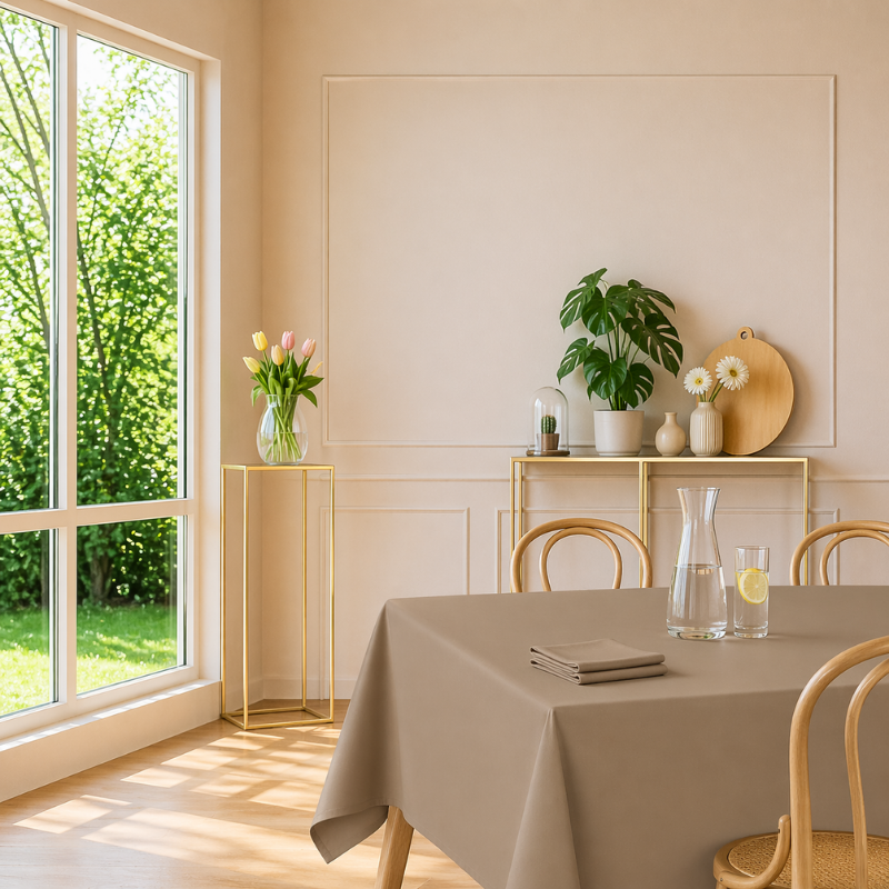 tissco nappe sur-mesure serviette de table set de table made In France qualité professionnelle gamme brugges coloris moka 50