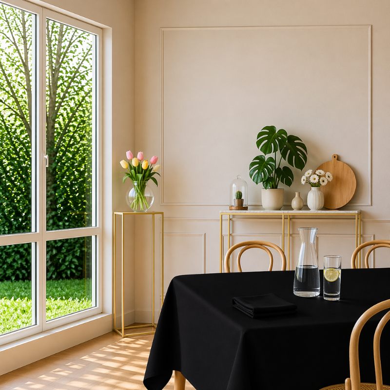 tissco nappe sur-mesure serviette de table set de table made In France qualité professionnelle gamme brugges coloris noir 00