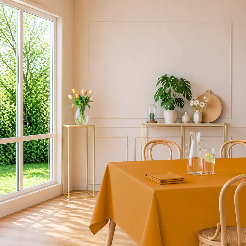 tissco nappe sur-mesure serviette de table set de table made In France qualité professionnelle gamme brugges coloris orange 57