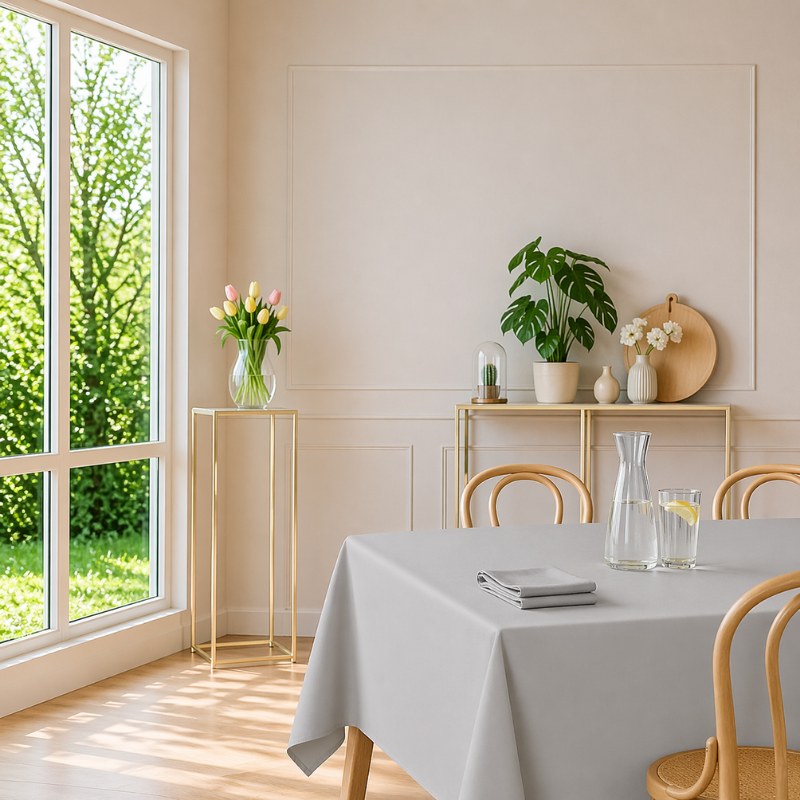 tissco nappe sur-mesure serviette de table set de table made In France qualité professionnelle gamme brugges coloris perle 92