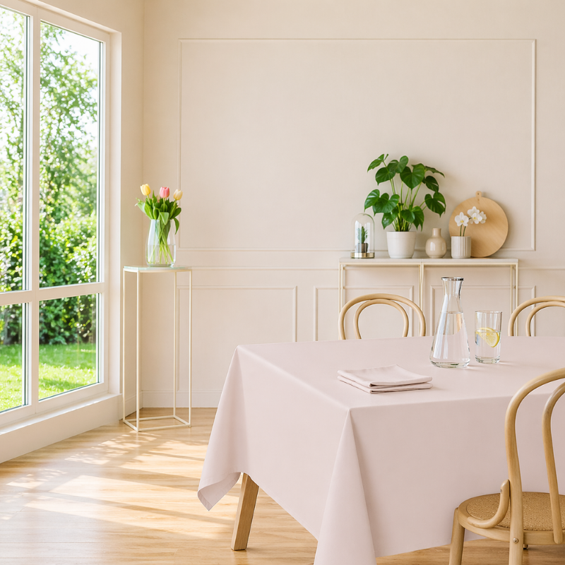 tissco nappe sur-mesure serviette de table set de table made In France qualité professionnelle gamme brugges coloris rosé 46