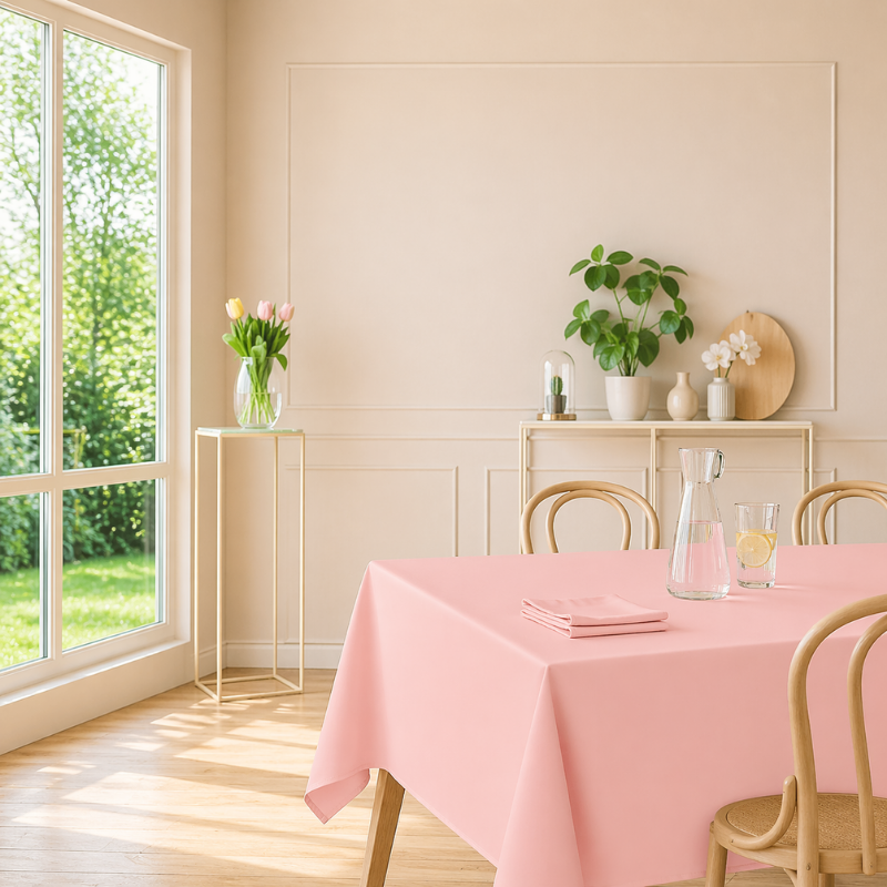 tissco nappe sur-mesure serviette de table set de table made In France qualité professionnelle gamme brugges coloris saumon 30