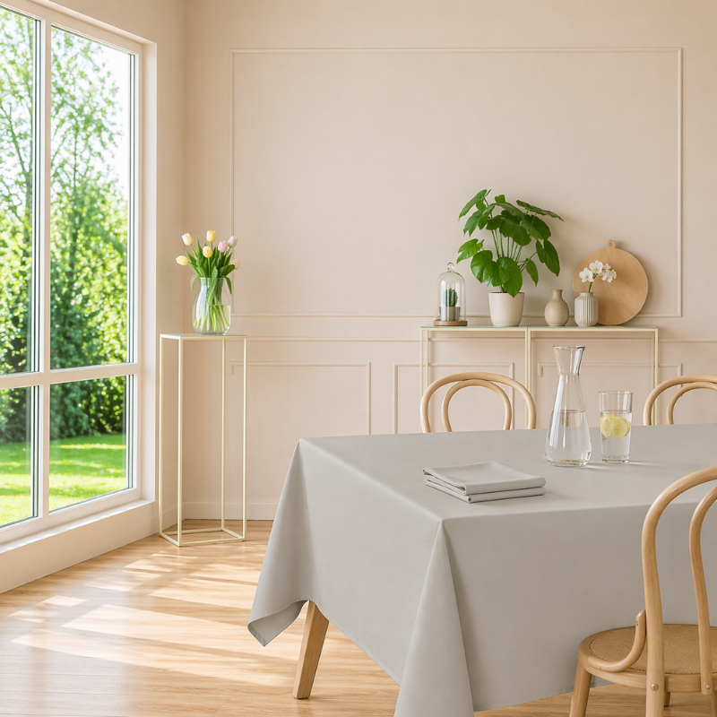 tissco nappe sur-mesure serviette de table set de table made In France qualité professionnelle gamme brugges coloris souris 90