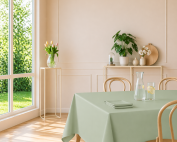 tissco nappe sur-mesure serviette de table set de table made In France qualité professionnelle gamme brugges coloris vert 06