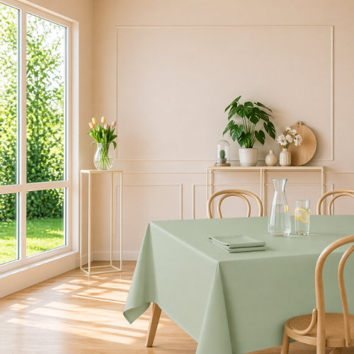 tissco nappe sur-mesure serviette de table set de table made In France qualité professionnelle gamme brugges coloris vert 06