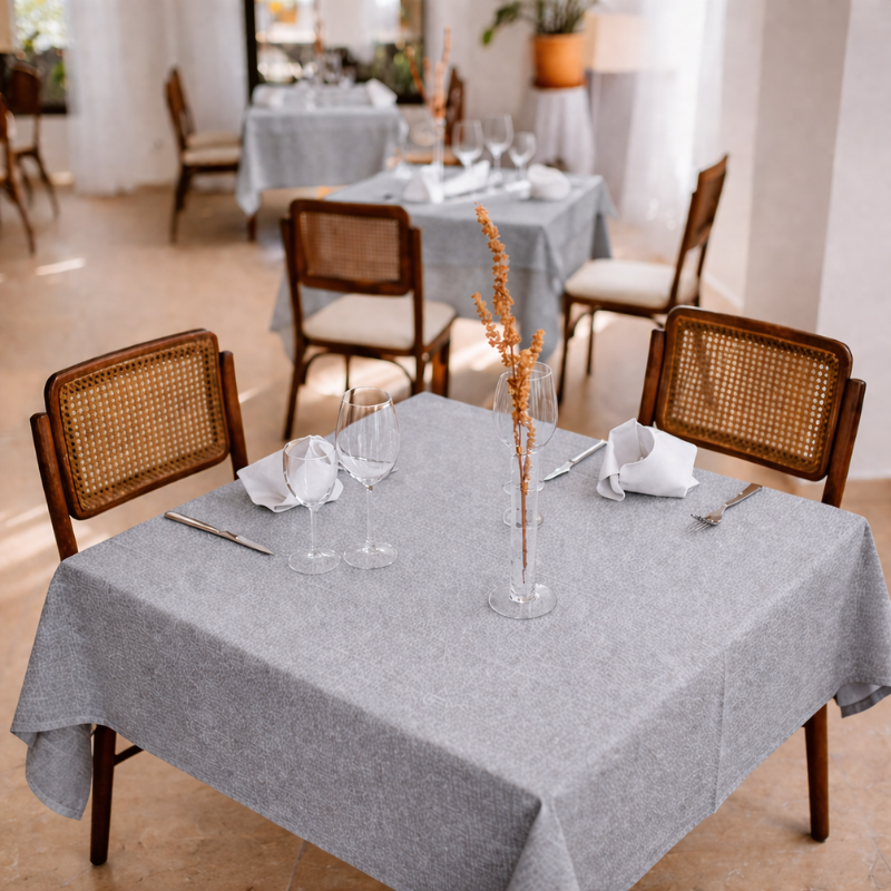 tissco nappe sur-mesure serviette de table set de table made In France qualité professionnelle gamme élina coloris perle