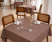 tissco nappe sur-mesure serviette de table set de table made In France qualité professionnelle gamme élina coloris taupe