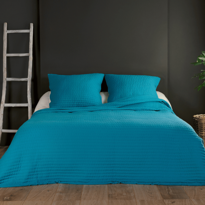 Tissco couvre-lit, dessus de lit jeté de lit riviera turquoise pour hôtellerie