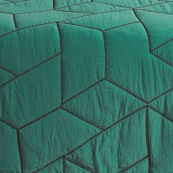 Tissco fournisseur jeté de lit calisson coloris vert émeraude 89
