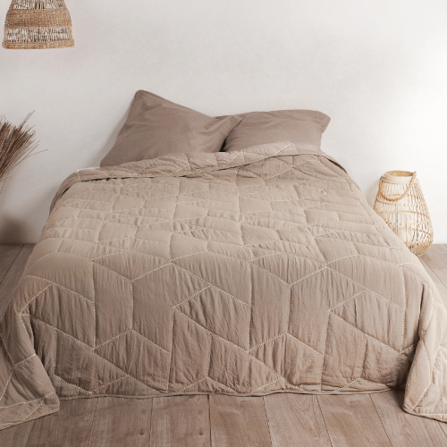 Tissco couvre-lit, dessus de lit jeté de lit calisson sable pour hôtellerie
