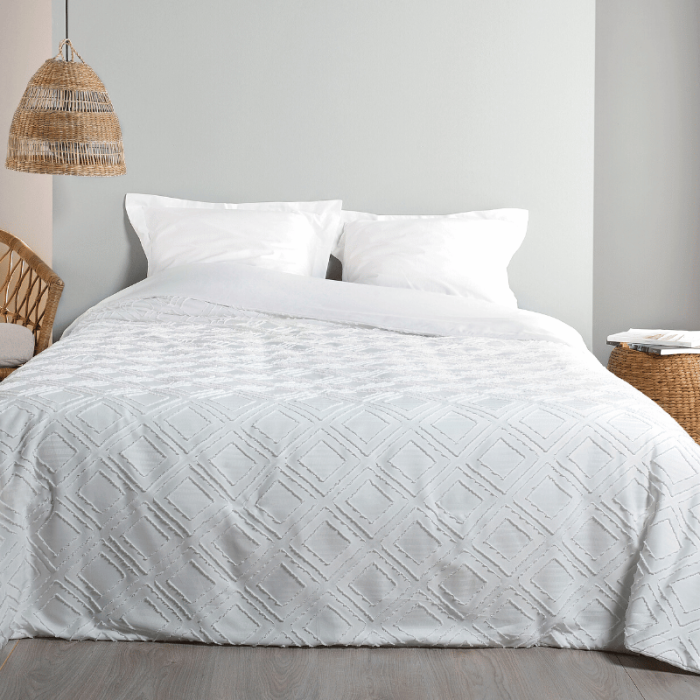 Tissco couvre-lit, dessus de lit jeté de lit nina blanc pour hôtellerie