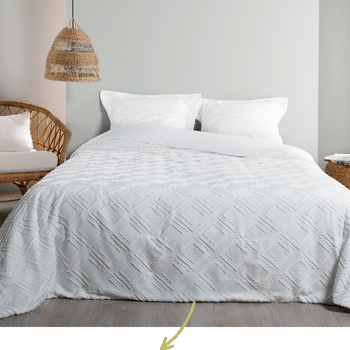 Tissco fournisseur de jeté de lit pour hôtel gamme nina coloris blanc
