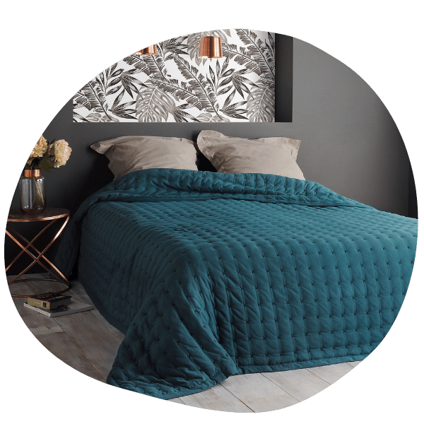 Tissco fournisseur de jeté de lit pour hôtel gamme paloma coloris bleu canard Tissco fournisseur de jeté de lit pour hôtel gamme paloma coloris bleu canard