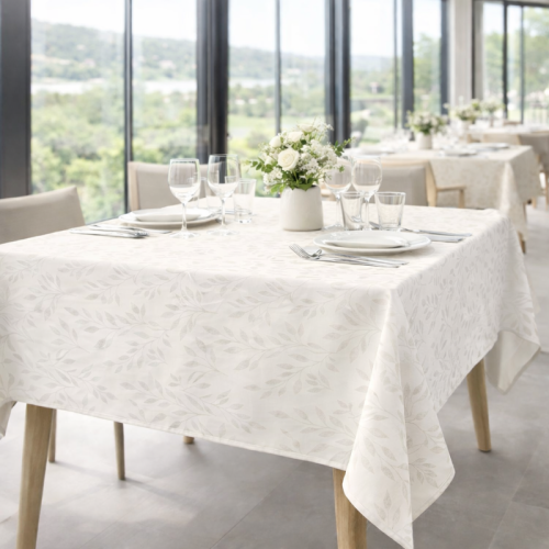 Tissco nappe restaurant sur-mesure serviette de table set de table made In France qualité professionnelle gamme lorient blanc 001