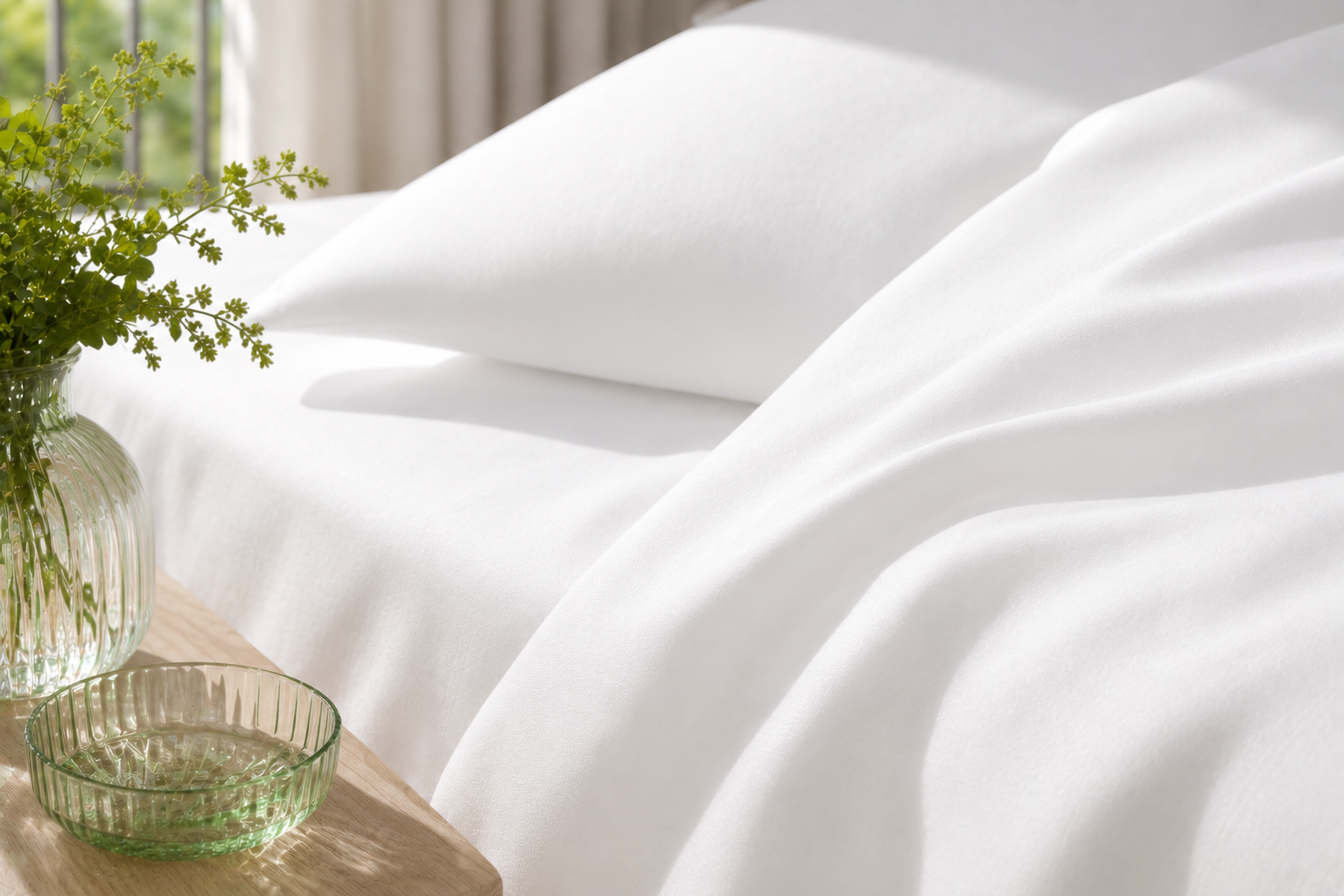 Linge de lit professionnel en polycoton pour hotel coloris blanc