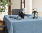tissco nappe sur-mesure serviette de table set de table made In France qualité professionnelle gamme elga coloris azur 24