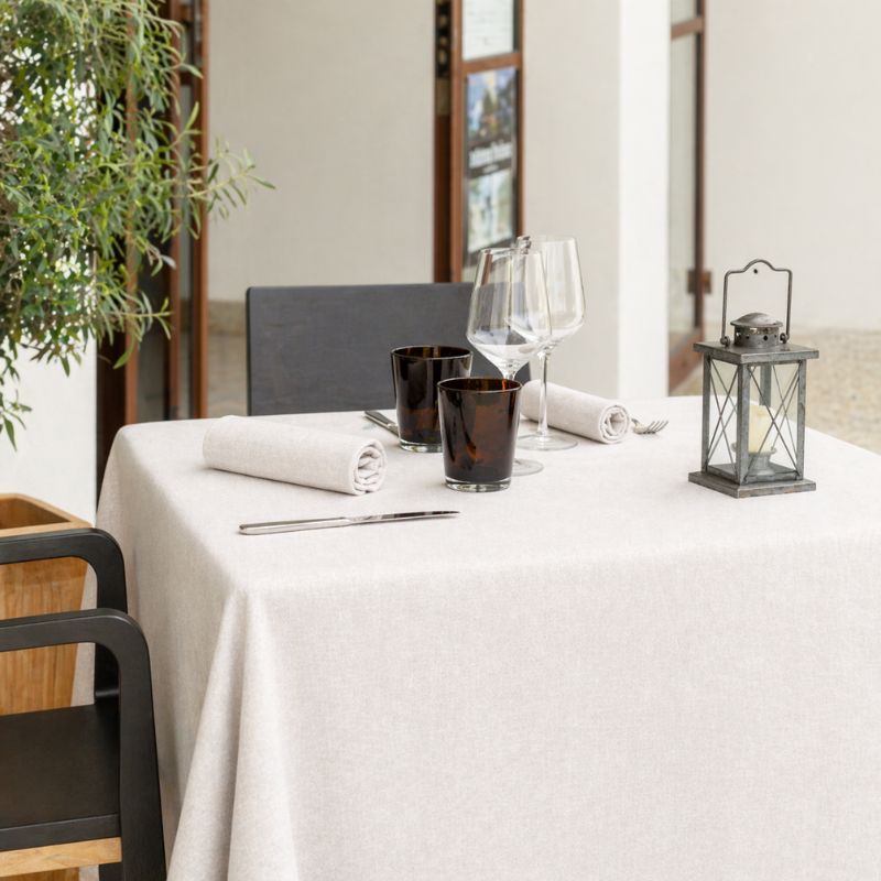 tissco nappe sur-mesure serviette de table set de table made In France qualité professionnelle gamme elga coloris blanc 01
